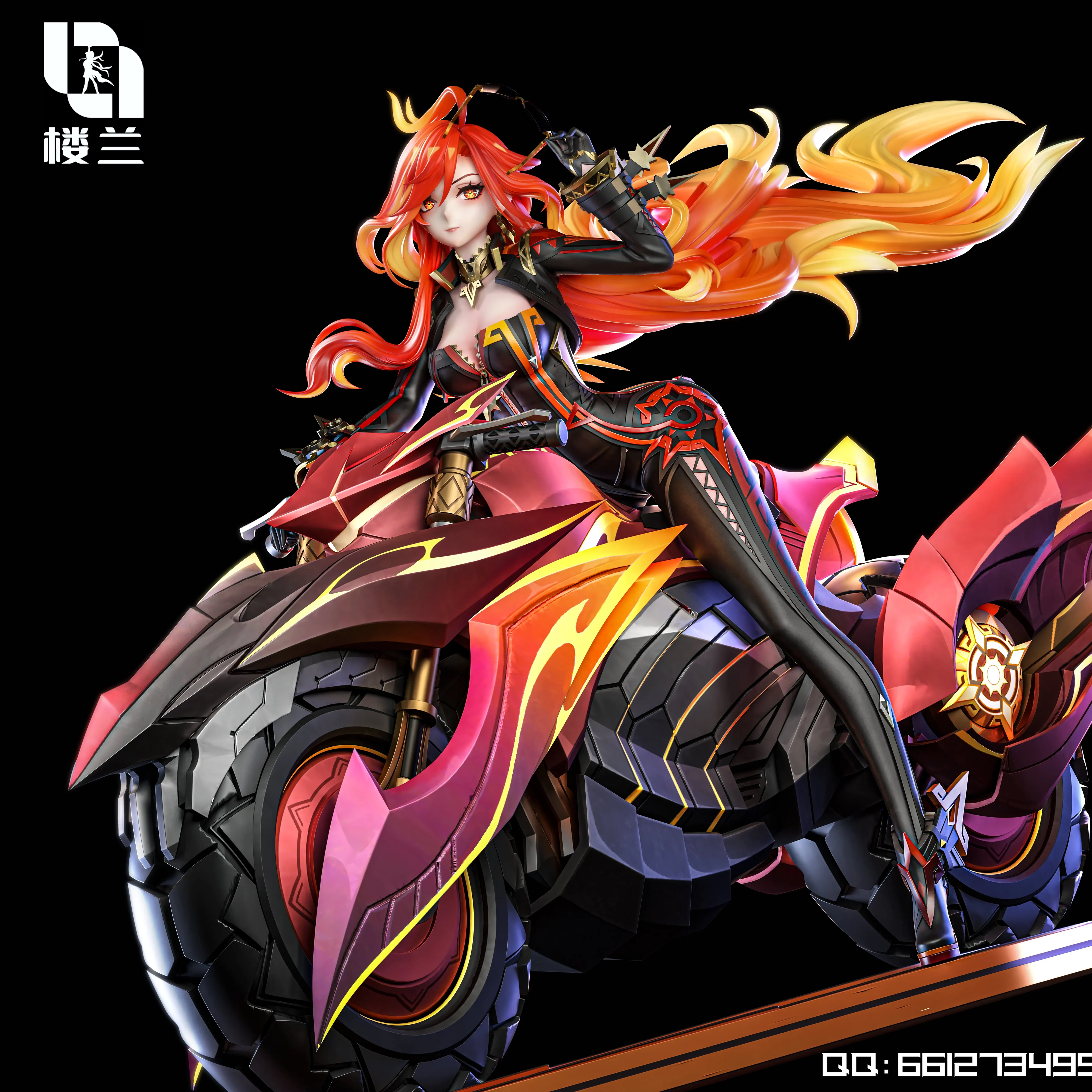 1-6 Luolan Motorbike Mavuika Genshin Impact Figure