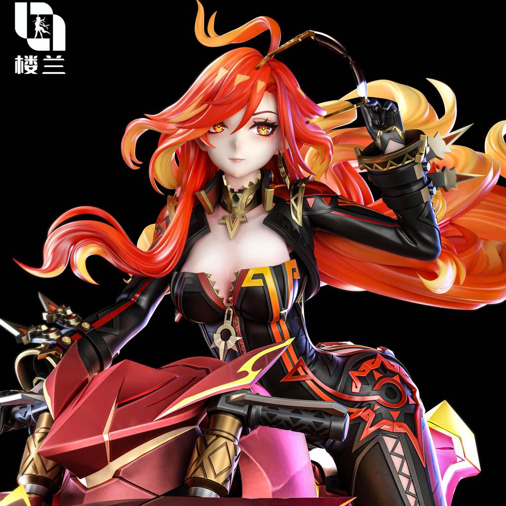 1-6 Luolan Motorbike Mavuika Genshin Impact Figure