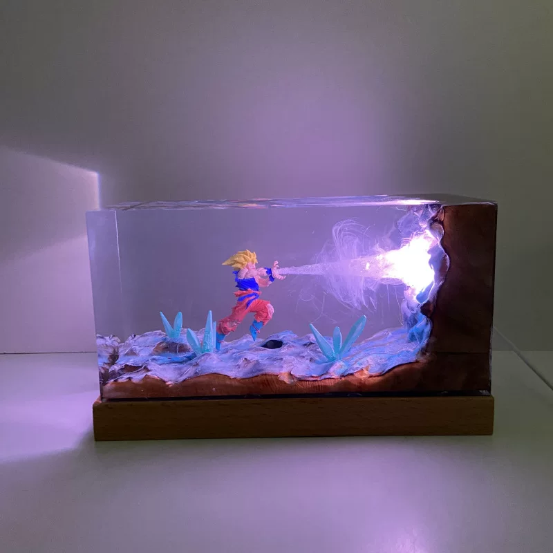 Goku Kamehameha Resin Lamp