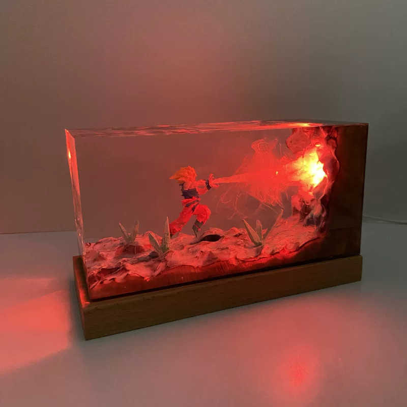 Goku Kamehameha Resin Lamp