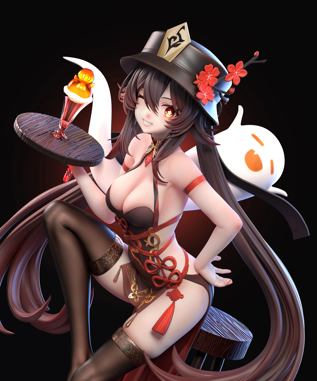 Qianjing Studio · Wangsheng Funeral Parlor Director Hu Tao figure · Statue model · GK finished product